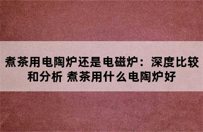 煮茶用电陶炉还是电磁炉：深度比较和分析 煮茶用什么电陶炉好